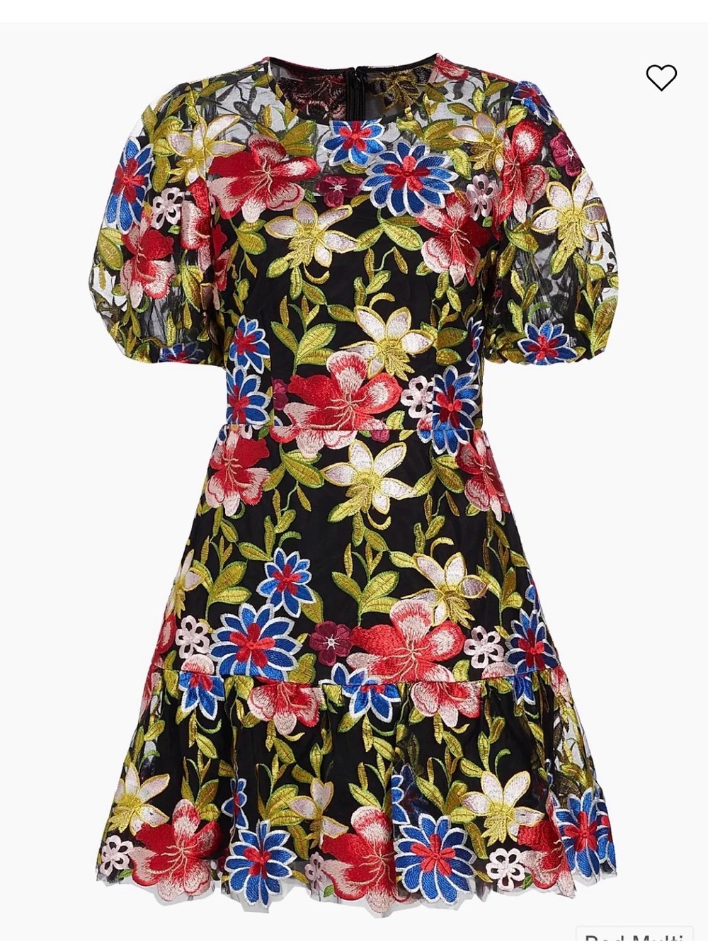 Milly Yasmin Floral Embroidery Dress in Red Multi! Size 4